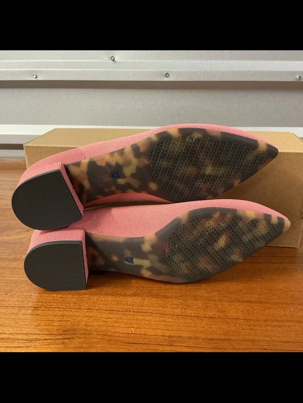 Rothy's Pink Pointed Low Block Heel Pumps